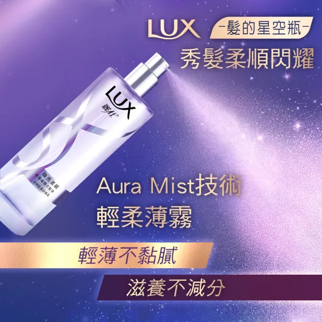 【LUX 麗仕】宋芸樺同款 煥亮柔順修護噴霧式髮油80mlx2入(雪松玫瑰/淡雅藍風鈴)