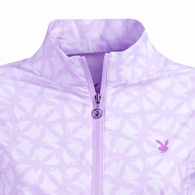 【PLAYBOY GOLF】女款經典LOGO兔頭印花防風高爾夫薄外套-淺紫(防風透氣/防潑水/高爾夫/KC24102-63)