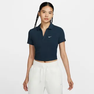 【NIKE 耐吉】上衣 女款 短袖上衣 運動 POLO衫 AS W NSW ESSNTL SS POLO CRP TO 藍 DV7885-478(3S3862)