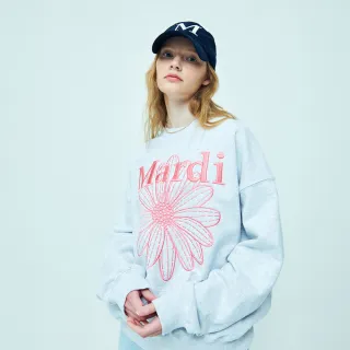 【MARDI MERCREDI】印花大學TEE 麻花白 經典小雛菊 刺繡 珊瑚粉花 純棉 SWEATSHIRT FLOWERMARDI