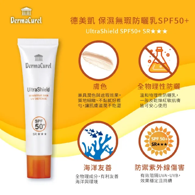【Dermacurel 德美凱】保濕無瑕防曬乳SPF50+ 40mlX4(物理性防曬、粉膚潤色)