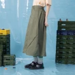 【MOSS CLUB】不對稱棉質工裝長裙(綠 咖 灰)