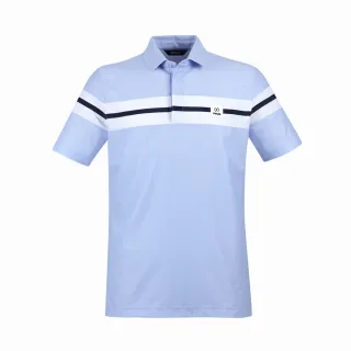 【PING】男款定位剪接吸濕排汗抗UV短袖POLO衫-淺藍(GOLF/高爾夫球衫/PA24111-53)