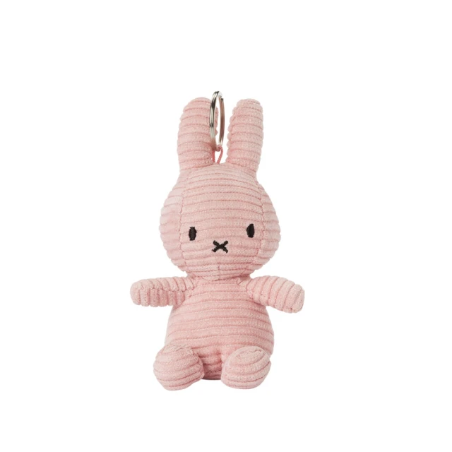 BON TON TOYS Miffy米菲兔ECO燈芯絨鑰匙圈-白(10cm)