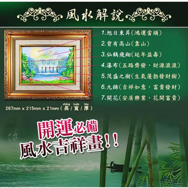 【開運億姊】大師手繪-名山麗水開運風水畫-開運化煞五行招財旺九紫離火運聚寶畫