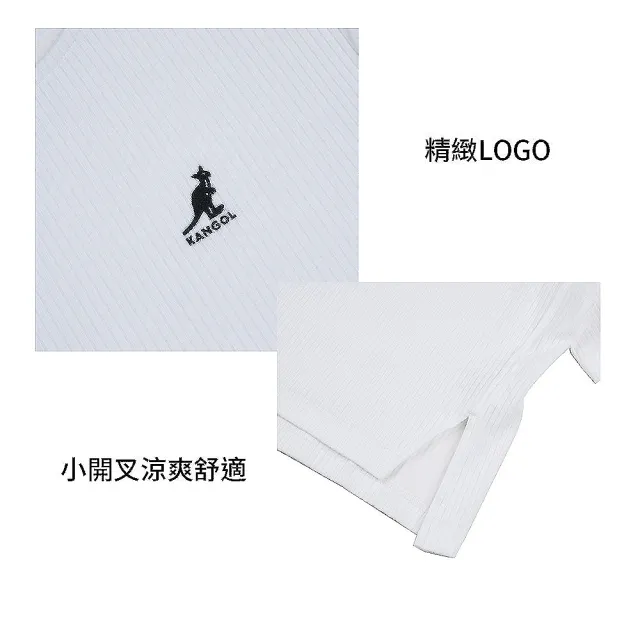 【KANGOL】袋鼠 女款經典直紋短T 64221007(韓系 親膚快乾)