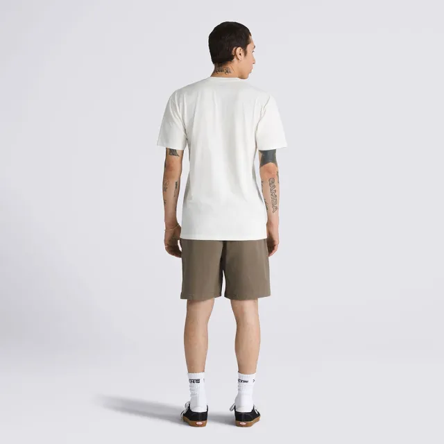 【VANS 官方旗艦】Range Relaxed Elastic 男女款咖啡色彈性鬆緊帶短褲