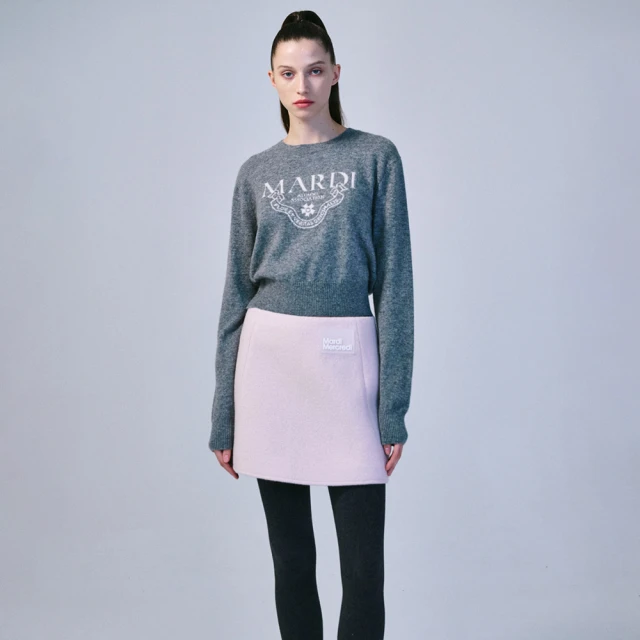 MARDI MERCREDI 針織V領羊毛衣 碳黑色 方形L