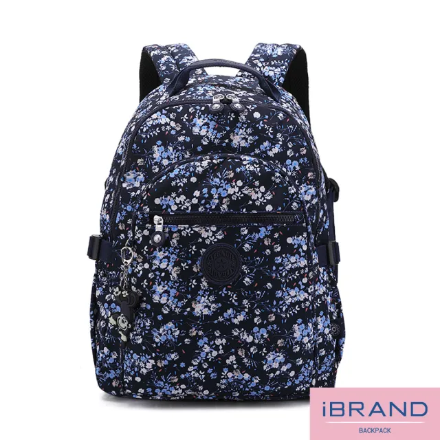 【iBrand】簡約輕盈防潑水印花大口袋後背包(雙11 多色任選)