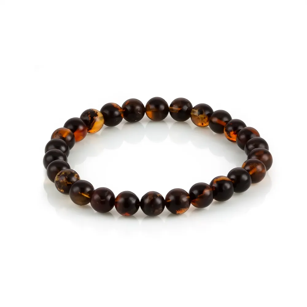 【Woogie武吉珠寶】琥珀蜜蠟綠藻琥珀手鍊(7-8mm綠藻)