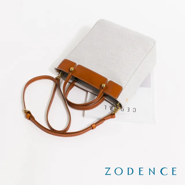 【ZODENCE 佐登司】DION德國帆布古典雙耳手提斜背方包-大(貴族白)