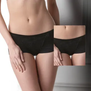 【LADY】安布羅莎系列 刺繡中腰平口褲(魅惑黑)