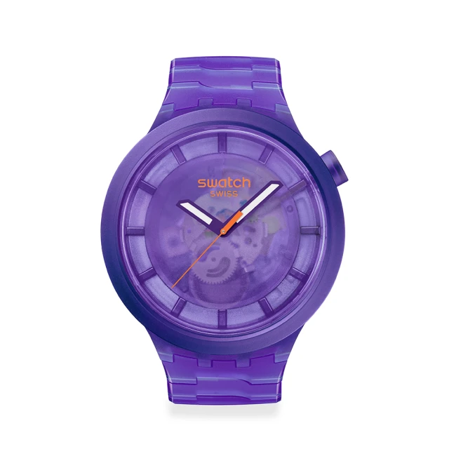 SWATCH BIG BOLD 系列手錶 PURPLE JOY 紫色 男錶 女錶 手錶 瑞士錶 錶(47mm)