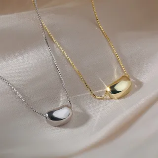 【KT DADA】女項鍊 短鍊 鎖骨鍊 S925純銀項鍊 韓國項鍊 相思豆項鍊 豌豆項鍊 水滴項鍊 閨 