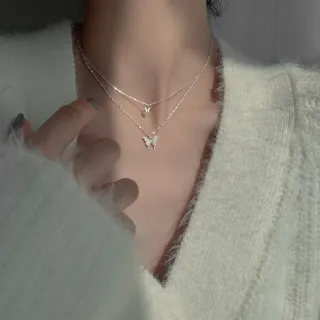 【MoonDy】包包 S925純銀項鍊 蝴蝶項鍊 小禮物 鎖骨鏈 短鍊 閨蜜項鍊 造型項鍊 抗過敏項鍊