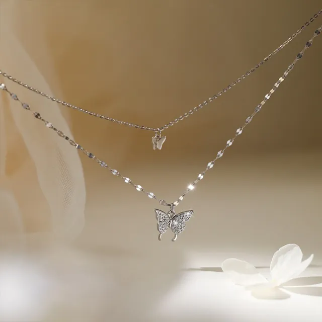 【MoonDy】包包 S925純銀項鍊 蝴蝶項鍊 小禮物 鎖骨鏈 短鍊 閨蜜項鍊 造型項鍊 抗過敏項鍊
