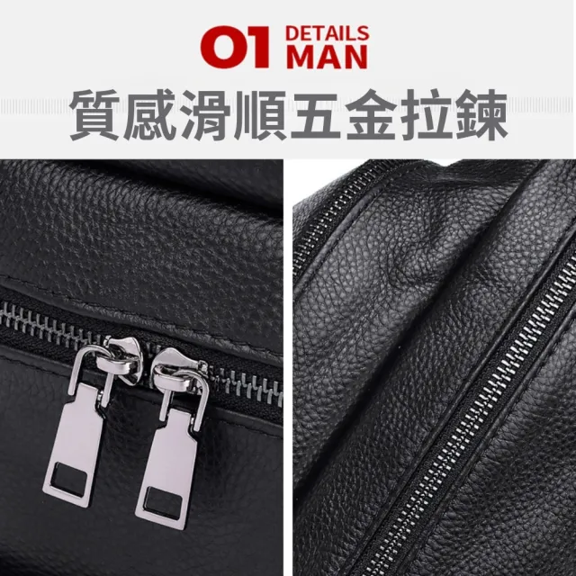 【BAGGLY&CO】雙11 真皮包包  圖盧茲男款大容量頭層牛皮電腦雙肩後背包