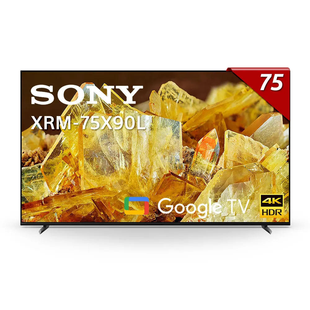 【SONY 索尼】BRAVIA 75型 4K HDR Full Array LED Google TV 顯示器(XRM-75X90L)