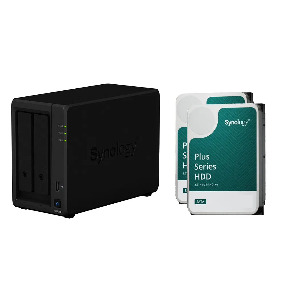 【Synology 群暉科技】搭HAT3300 6TB x2 ★ DS723+ 2bay NAS 網路儲存伺服器