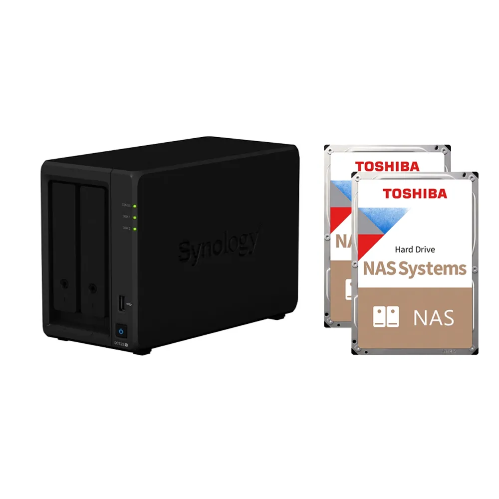 【Synology 群暉科技】搭 東芝 4TB x2 ★ DS723+ 2bay NAS 網路儲存伺服器