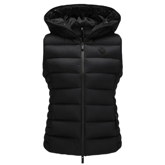 【MONCLER】經典款 女款 BARRAUX 連帽羽絨背心-黑色(0號USA-XS、1號USA-S、2號USA-M、3號USA-L)