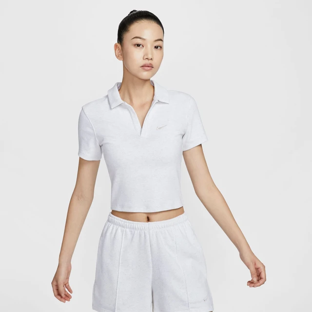 NIKE 耐吉 短袖上衣 女款 運動 AS W NSW ESSNTL SS POLO CRP TO 白 DV7885-051