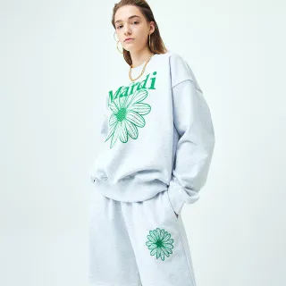 【MARDI MERCREDI】印花大學TEE 麻花白 經典小雛菊 綠花 純棉 SWEATSHIRT FLOWERMARDI