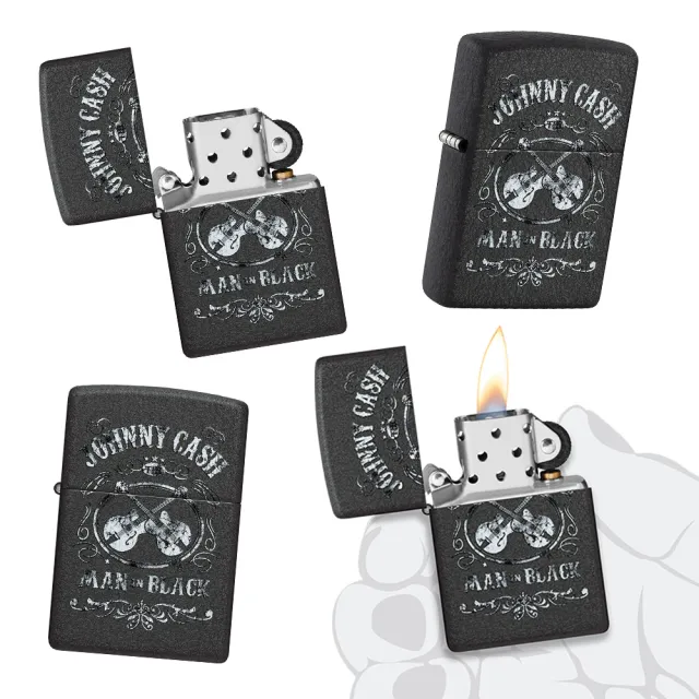 【Zippo】強尼·凱許-黑裂漆防風打火機(美國防風打火機)