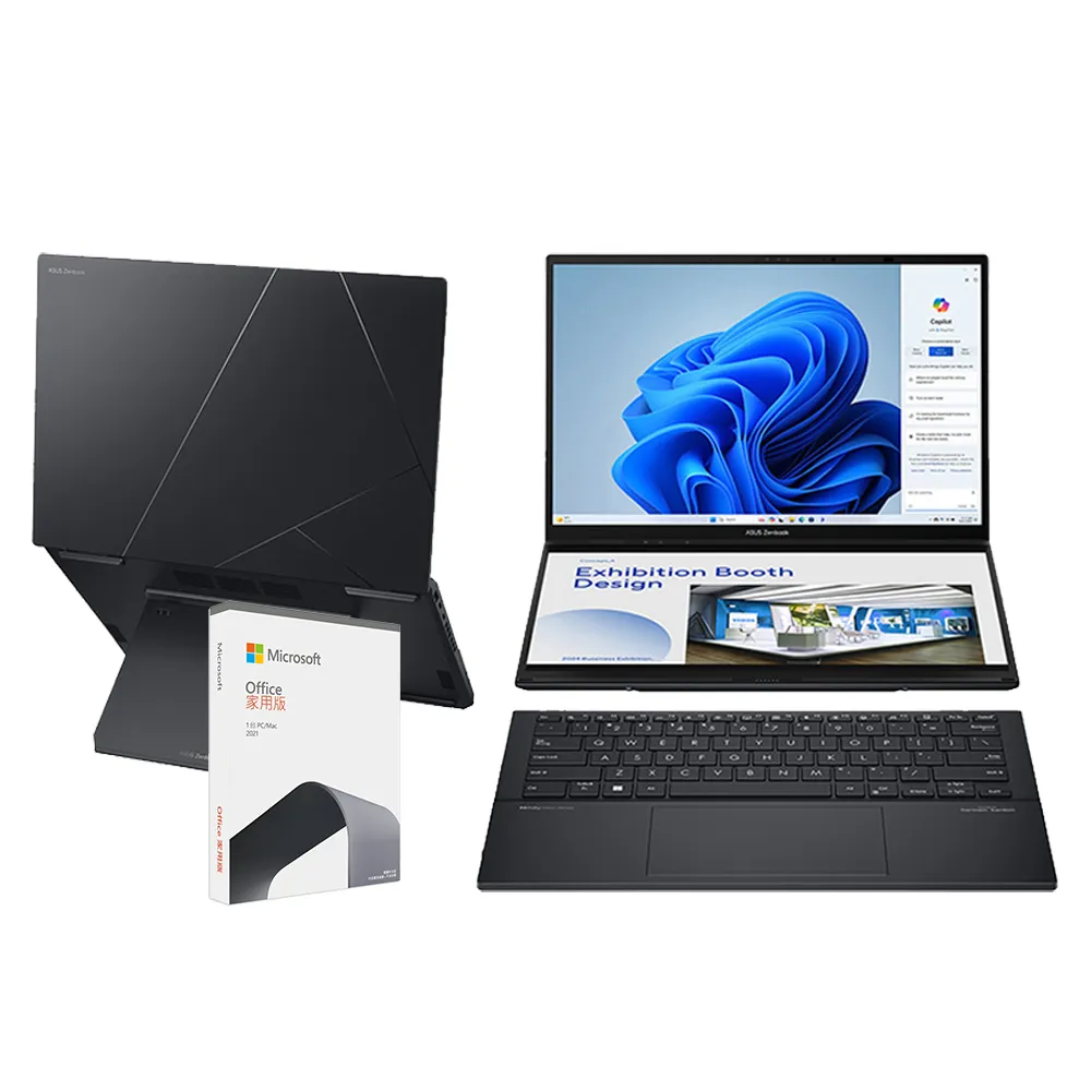 【ASUS】Office 2021組★14吋Ultra 9輕薄AI筆電(ZenBook Duo UX8406MA/Ultra 9-185H/32G/1TB/W11/EVO/OLED)