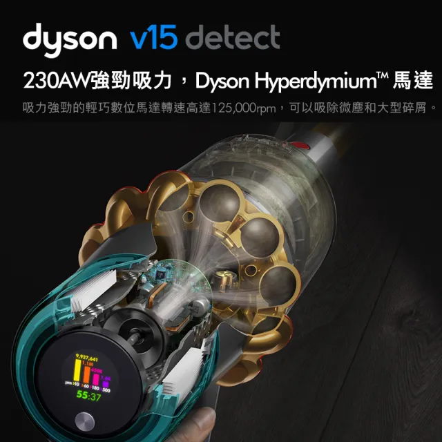 【dyson 戴森 限量福利品】SV22 V15 Detect Absolute 強勁智慧吸塵器 光學偵測(旗艦大全配)