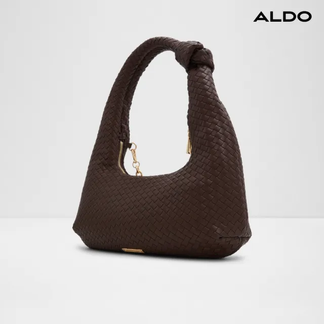 【ALDO】LARALY-時尚素色壓紋肩背包(棕色)