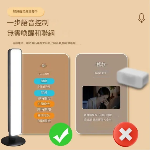 【CHYUNYAO】三色調光智能聲控燈 2入組(小夜燈 閱讀燈 語音燈)