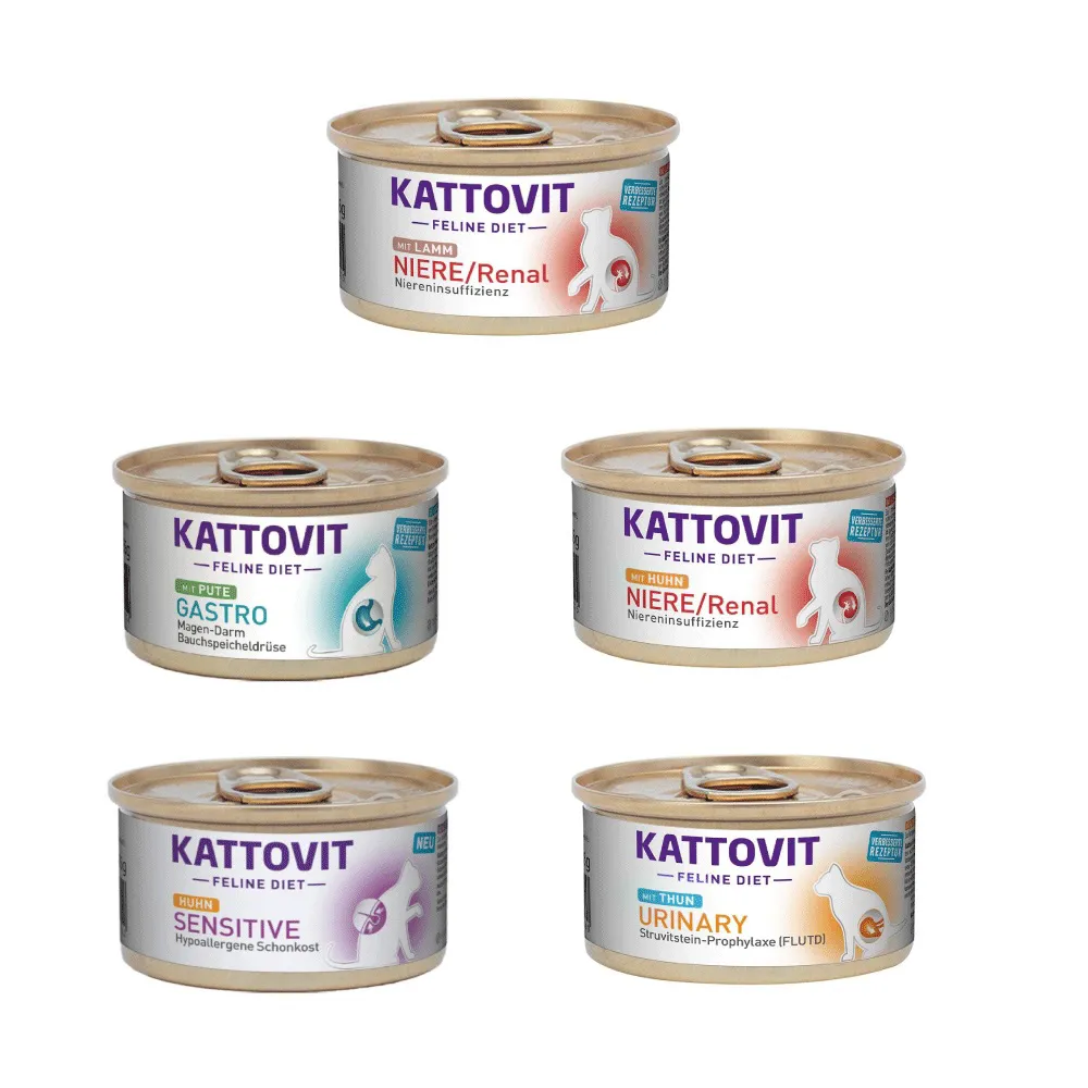 【Kattovit 康特維】德國貓咪處方食品貓罐85g*24入(主食、全齡貓、腎臟、低敏、糖尿病、處方罐)