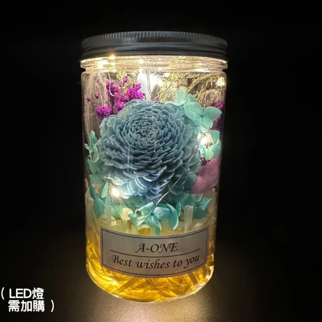 【A-ONE 匯旺】韓風小花罐 太陽玫瑰花束 藍索拉花束 婚禮小花束 兔尾草 乾燥花束 告白花束罐