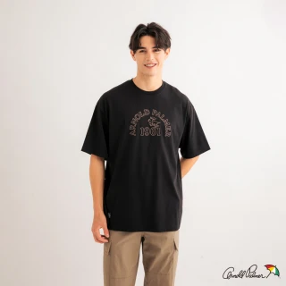 【Arnold Palmer 雨傘】男裝-拉布拉多刺繡T-Shirt(黑色)
