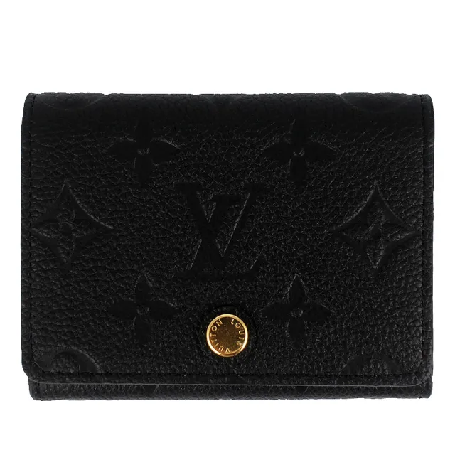 【Louis Vuitton 路易威登】Empreinte 真皮LV壓紋按扣名片夾(M58456/黑色)