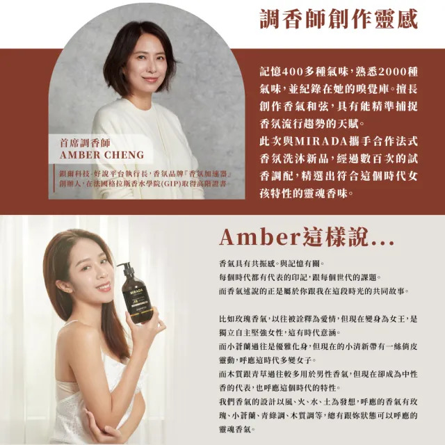 【MIRADA】香氛豐盈洗髮露 500ml 3入組(玫瑰之水X2+英國梨與小蒼蘭X1)