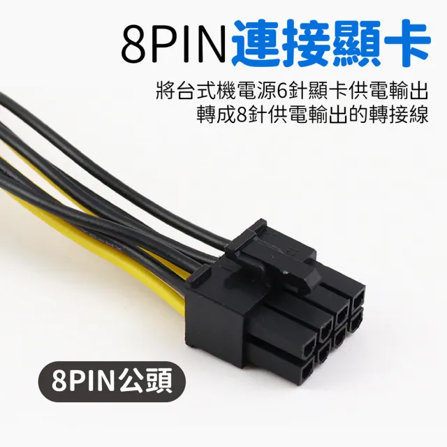 【kurumapop】6Pin轉8Pin顯示卡供電線(6P轉8P顯卡電源延長線 轉接線 顯卡電源線)