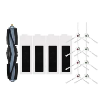 【HG 禾淨家用】ECOVACS科沃斯 適用T20 PRO/OMNI/TURBO 副廠掃拖機配件 超值組(主刷*1.濾網*4.邊刷*4組)