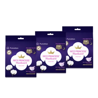 【全棉時代Purcotton】100%純棉褲型衛生棉 S-M 2片*3包組(奈絲公主系列/100%美國棉)