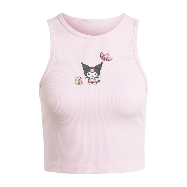 adidas 愛迪達 Tank Top K 女 短版 背心 HELLO KITTY 酷洛米 修身 休閒 粉紅(JG8051)