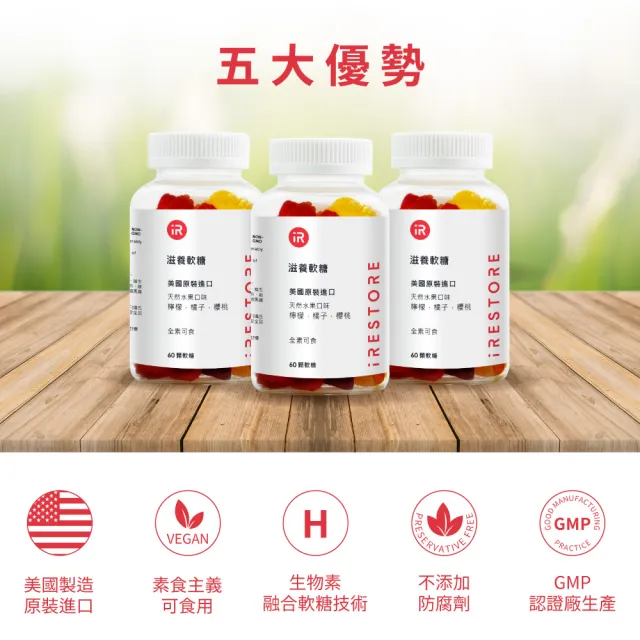 即期品【iRestore】生物素原裝進口滋養軟糖 頭髮健康-1瓶(60顆)