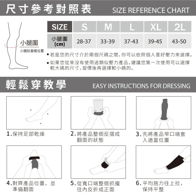 【sNug 給足呵護】戰鬥力壓縮小腿套1雙(扇形壓力調節設計/V字肌群拉提線/防鐵腿/馬拉松/壓縮腿套)
