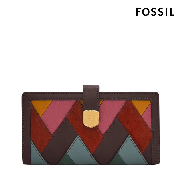 FOSSIL Lennox 真皮金釦長夾-彩色拼接 SL10064186