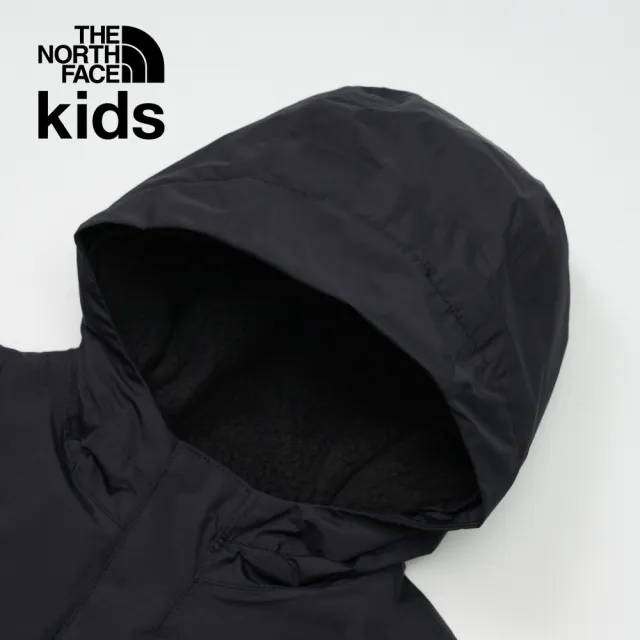 【The North Face 官方旗艦】北面兒童綠色防水DryVent防水透氣保暖連帽衝鋒衣｜873SNL1
