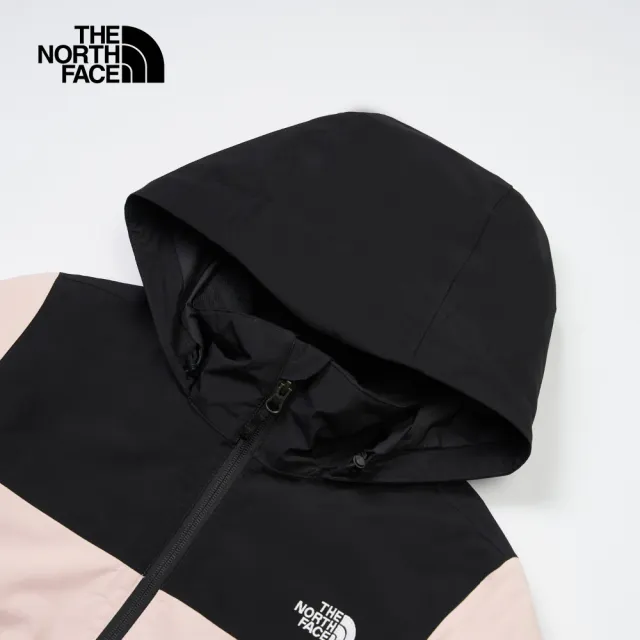 【The North Face 官方旗艦】北面女款粉色DryVent防水透氣連帽衝鋒衣｜88FYLK6(外套)