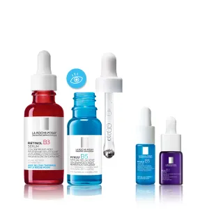 【理膚寶水】全臉撫紋雙入組★A醇緊緻抗痕精華 30ml+B5彈潤修復多效撫紋眼部精華 15ml(AB小紅瓶/B5冰珠)