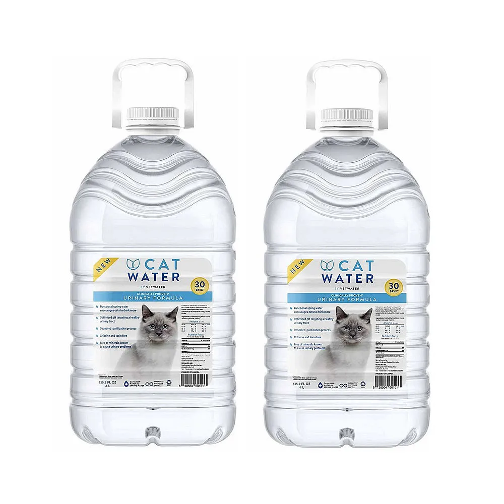 【Catwater促泌康】喵喝水｜貓咪泌尿保健飲用水 135.2FL oz（4L）-2入組(貓咪飲用水/泌尿道保健專用)