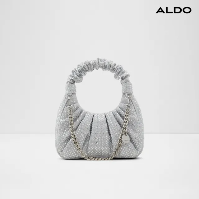 【ALDO】IVALIA-時尚水鑽鉚釘設計手提包(銀色)