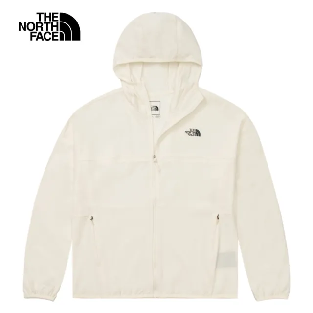 【The North Face 官方旗艦】北面女款白色DWR防潑水外套｜7WCP4HP(抗UV)